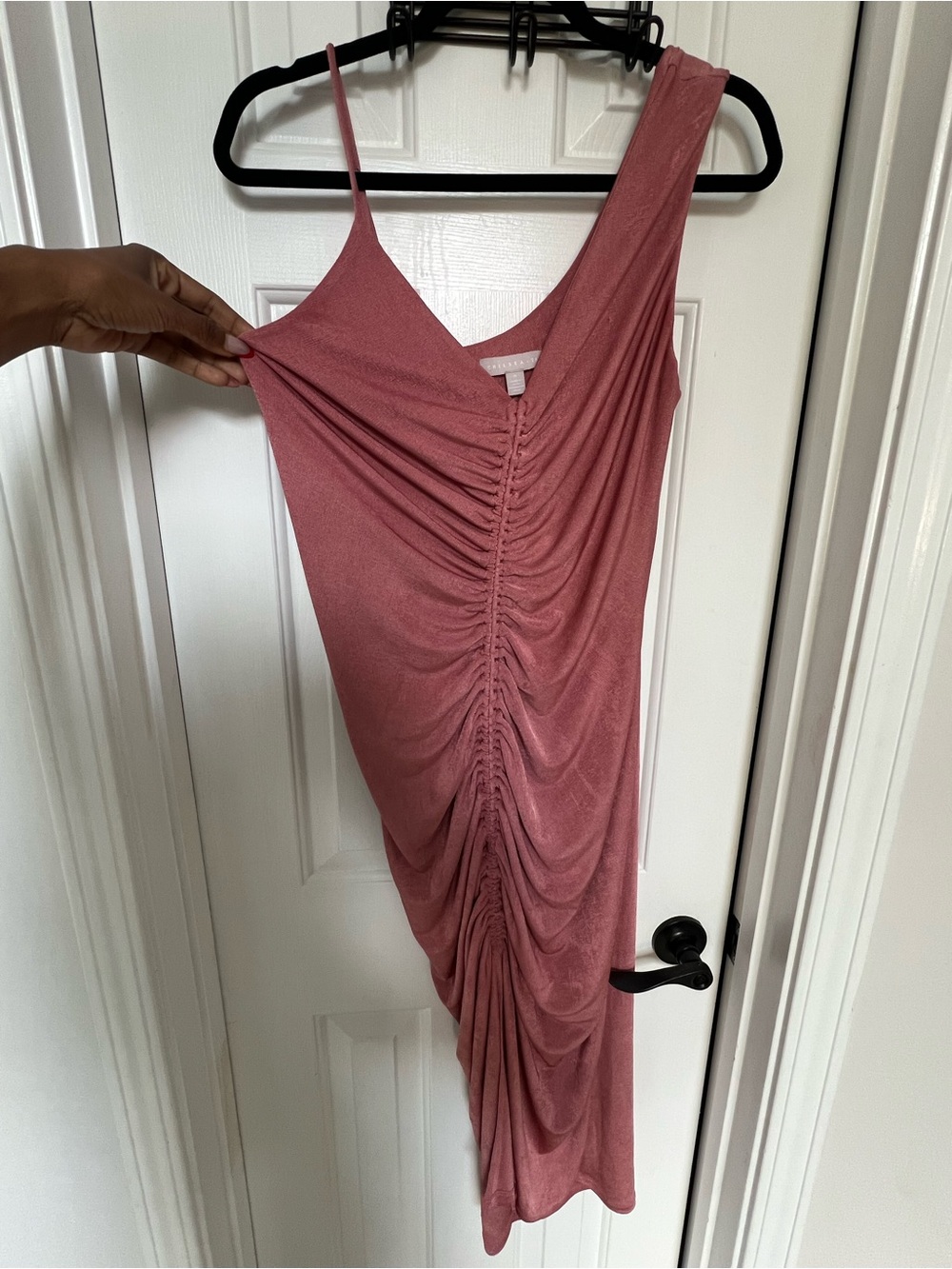 Chelsea28 Dusty Rose Asymmetrical Ruched One-Shoulder Dress